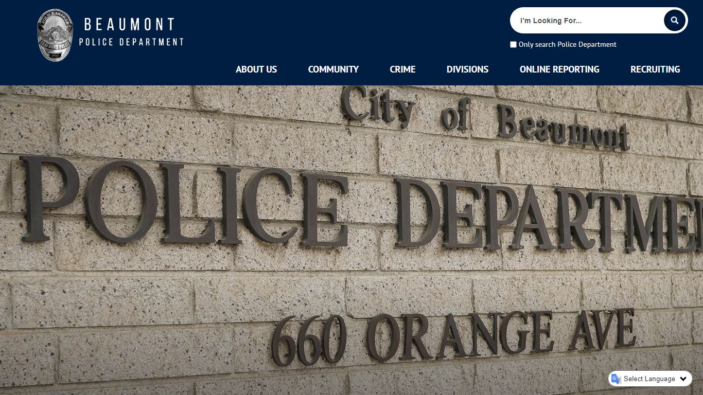 Police Department | Beaumont, CA - Official Website